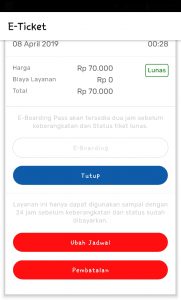 Pembatalan tiket KA melalui aplikasi KAI Access