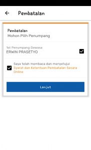 Pembatalan tiket KA melalui aplikasi KAI Access